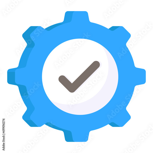 Conceptual flat design icon of verified setting 

