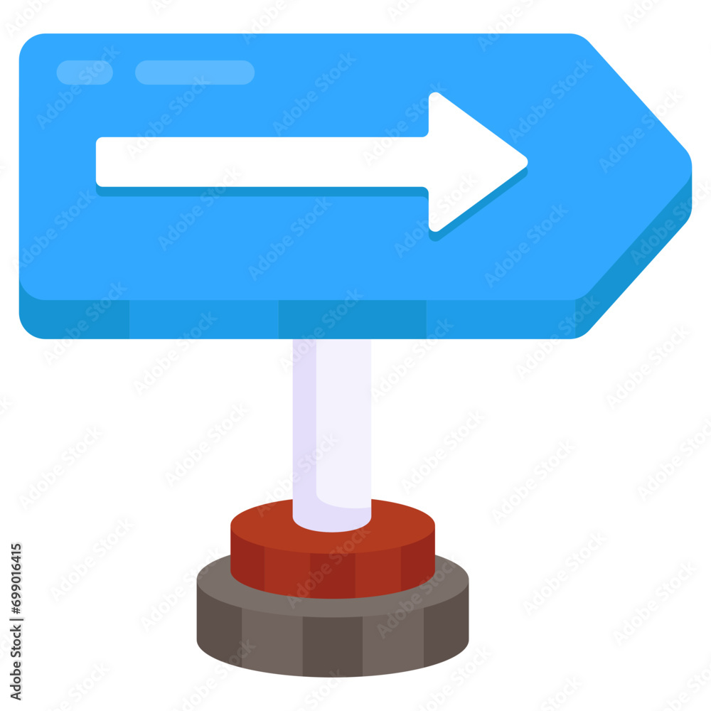 Editable design icon of right direction board
Editable design icon of right direction board