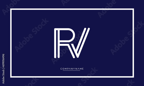 Alphabet letters icon logo RV or VR monogram