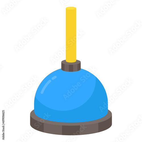 Editable design icon of plunger

