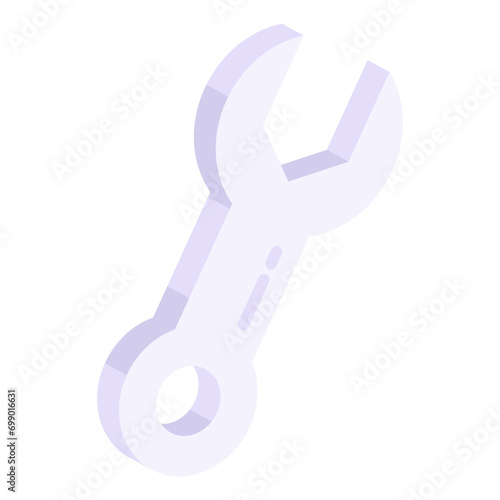 Editable design icon of wrench