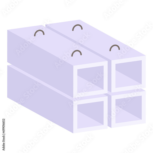Conceptual flat design icon of cement block

