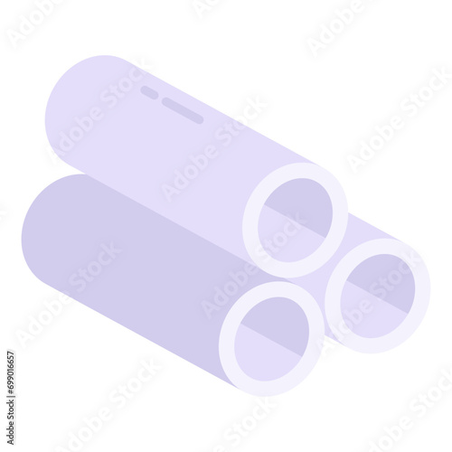A flat design icon of plastic pipes

