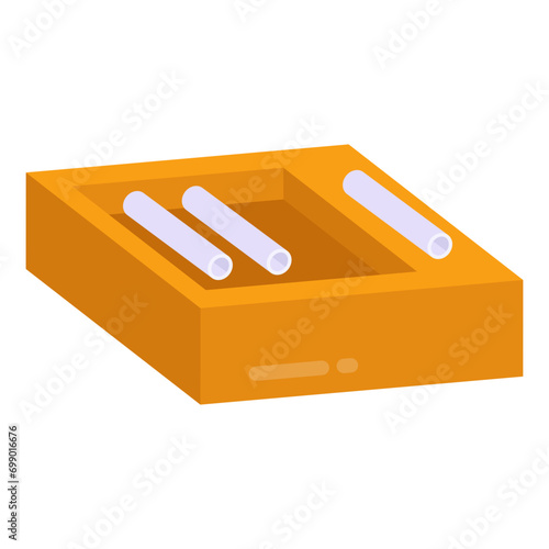 A flat design icon of wall Pipe fitting 


