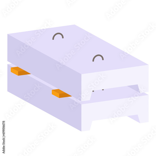 Conceptual flat design icon of cement block

