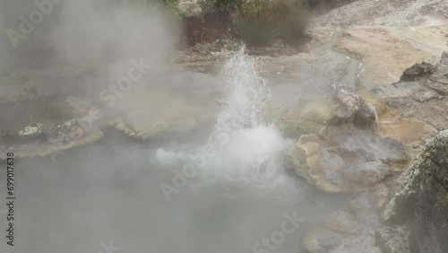 Thermals activity in Furnas city on Azores. Fumaroles and volcanic activity on São Miguel photo