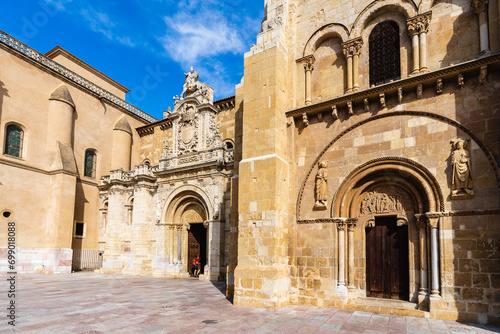 Facade of the Basilica of San Isidoro in the city of Leon, in Castilla y Leon, Spain. photo