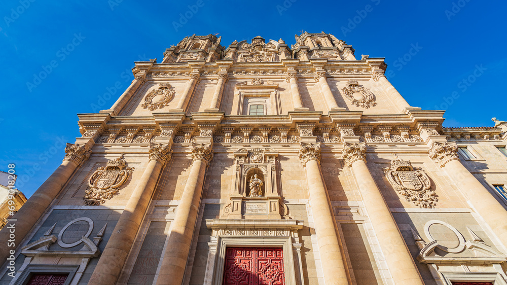 Facade of La Clerecia in the city of Salamanca, in Spain