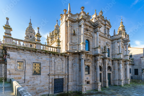 Facade of the Azabacheria of the Cathedral of Santiago de Compostela, in Galicia, Spain. photo