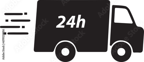 24hr Delivery truck Vector Art design photo