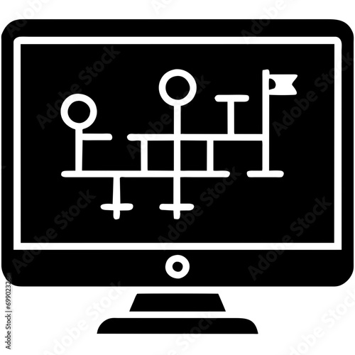 A strategy game map vektor icon illustation