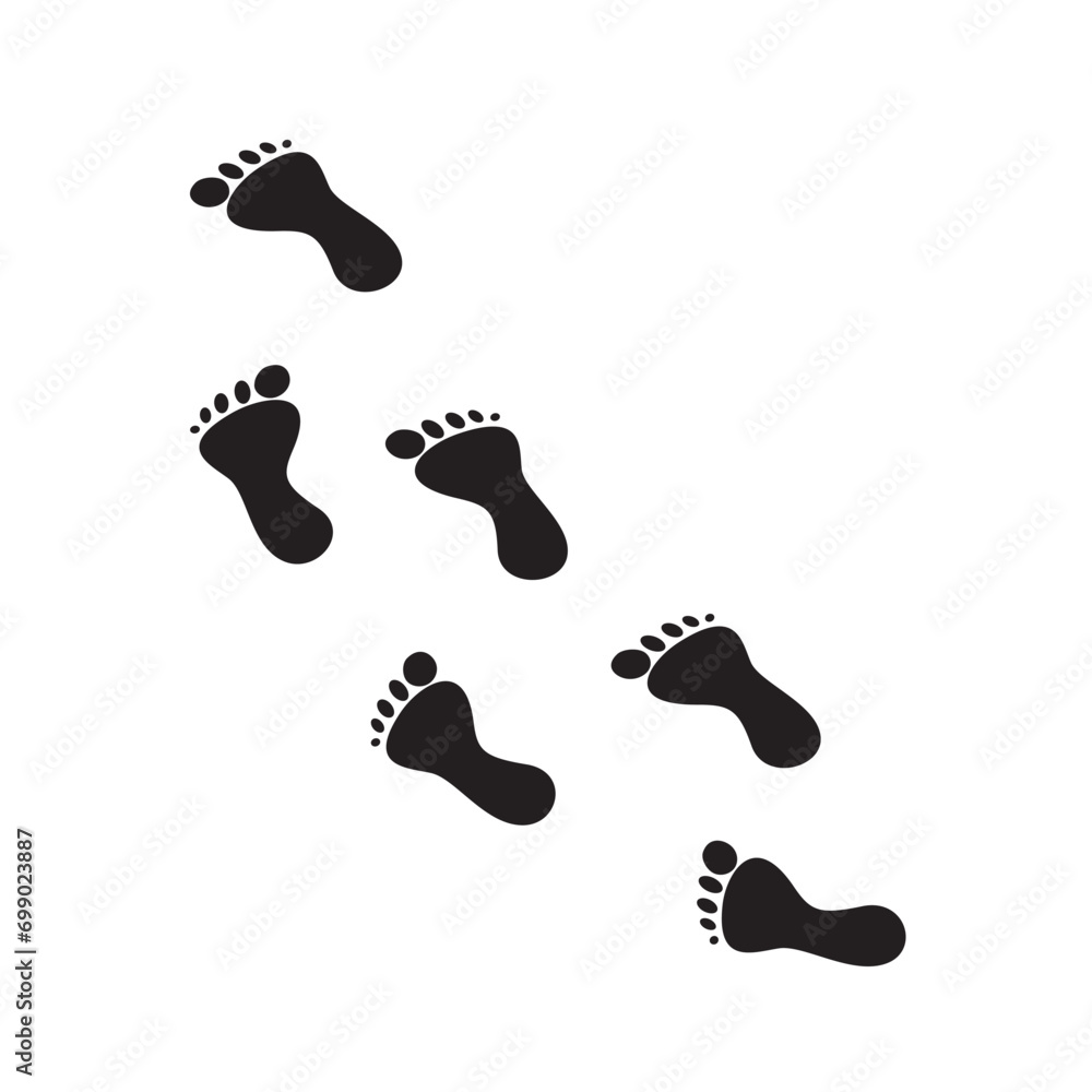 Foot print vector icon on white background. Foot print vector icon on white background.