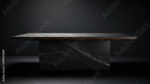 Modern minimalist dark marble table kitchen island