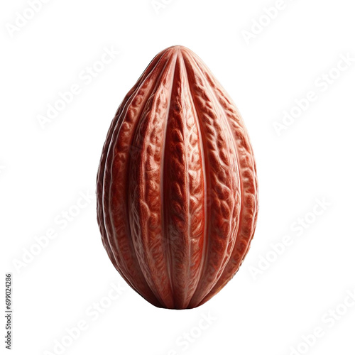 Fresh cocoa bean isolated transparent PNG background Ai generative.