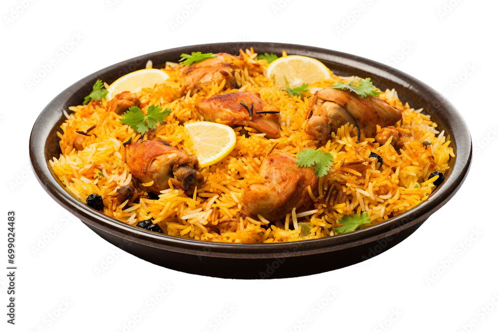 Biryani, transparent background, isolated image, generative AI Biryani, transparent background, isolated image, generative AI