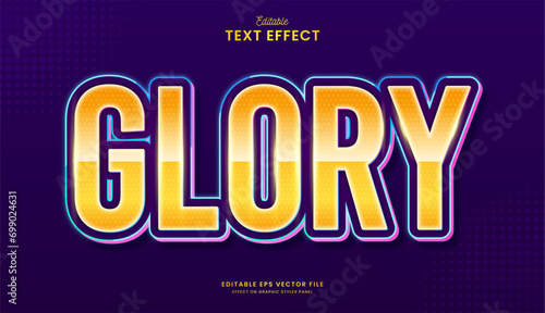 decorative editable neon glory text effect vector design