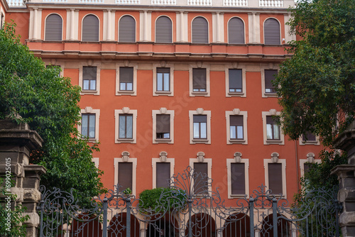 Historic palace along via Carducci in Milan, Italy photo