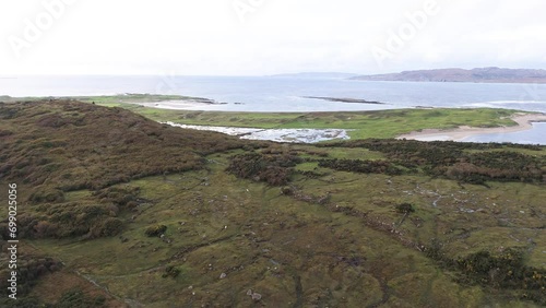 Aerial view of Cashelgolan, Castlegoland - County Donegal, Ireland. photo