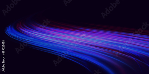Speed ​​light tracks with motion effect. High speed effect.