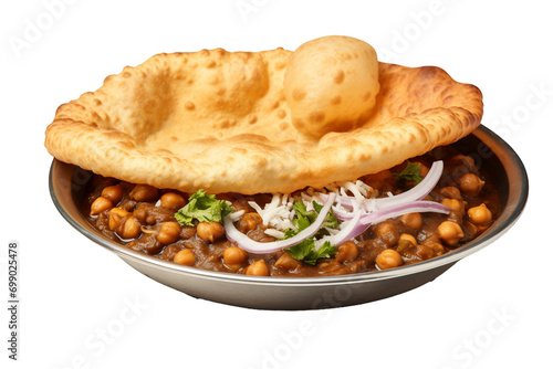 Chole Bhature, transparent background, isolated image, generative AI
