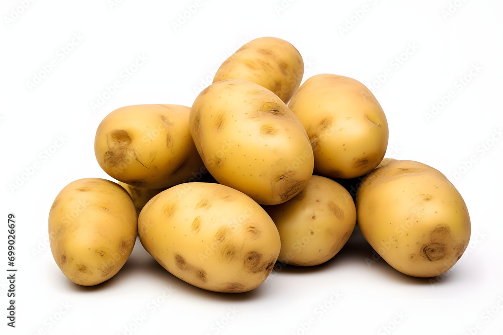 potatoes isolated on white background. potatoes isolated on white background.