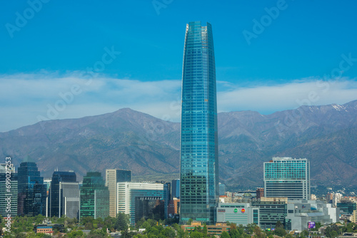 Santiago de Chile, Chile, November, 19, 2023: View of Sky Costanera tower photo