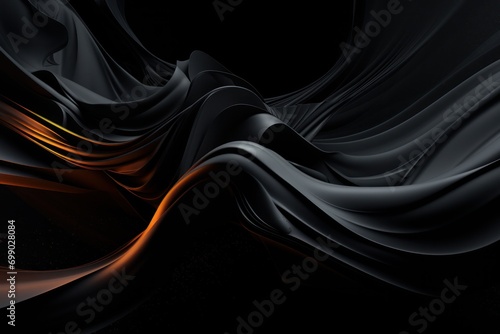 Abstract wavy black and orange background