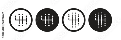 Transmission car icon set, Gearbox vector icon Collection, Car gear symbol, Transmission manual sign photo