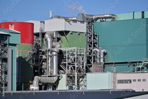 Technological equipment of waste incineration plant in Brno, Czech Republic photo
