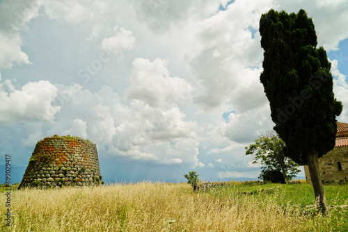 Nuraghe e Chiesa di Santa Sabina. Silanus, Provincia di Nuoro, Sardegna, Italy photo