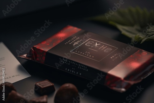 Packaging indicating 100mg THC dosage for cannabis-infused edible. Generative AI photo