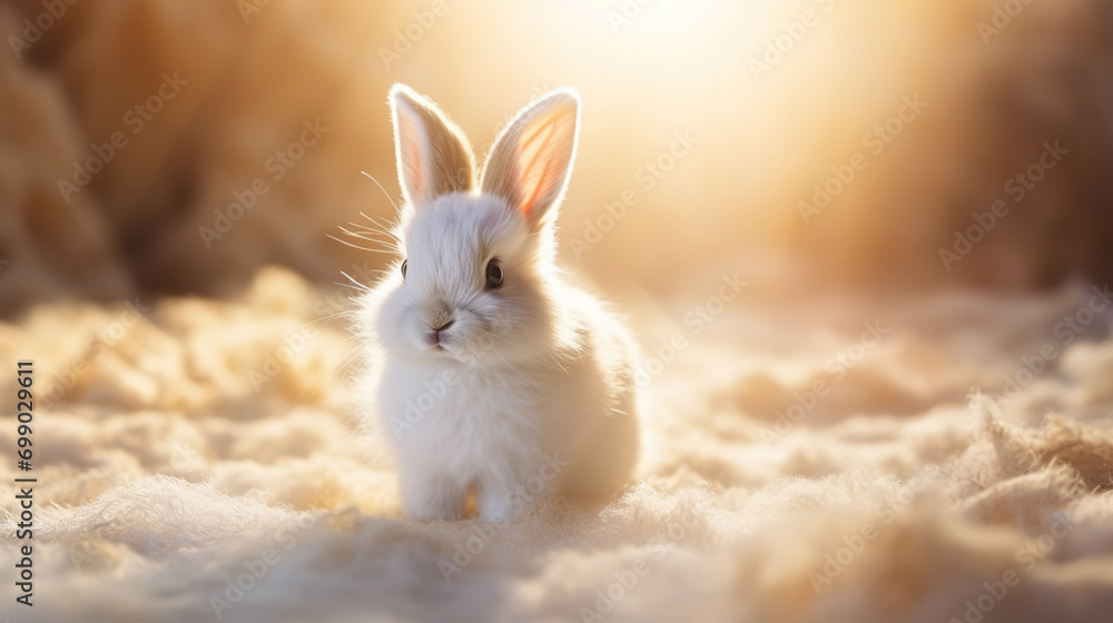 A wild orange Rabbit/bunny with big ears in a fresh green forest (Spring baby rabbit or Easter rabbit) A wild orange Rabbit/bunny with big ears in a fresh green forest (Spring baby rabbit or Easter rabbit)
