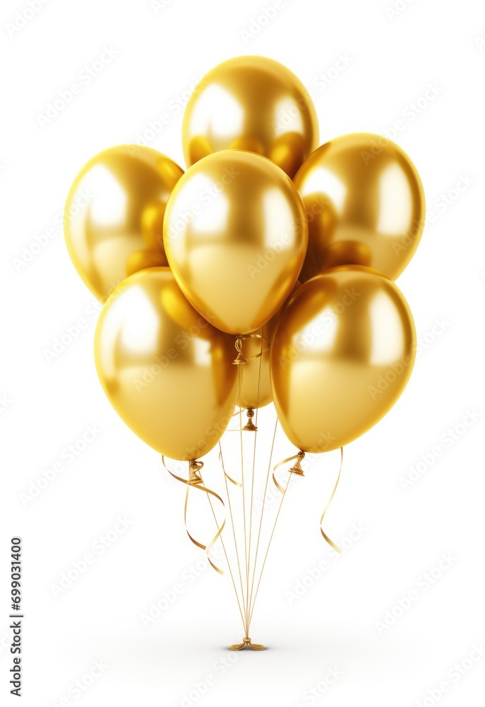 gold balloons isolated on white background gold balloons isolated on white background