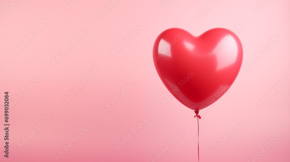 3d heart shape balloon, Valentine's Day concept. heart background. Generated AI.