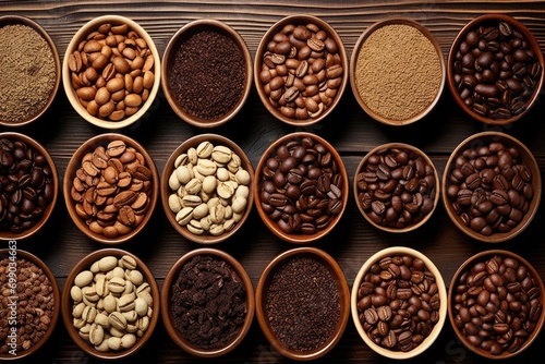 A close-up of roasted coffee beans, highlighting the rich texture and depth of color, perfect for depicting the essence of coffee