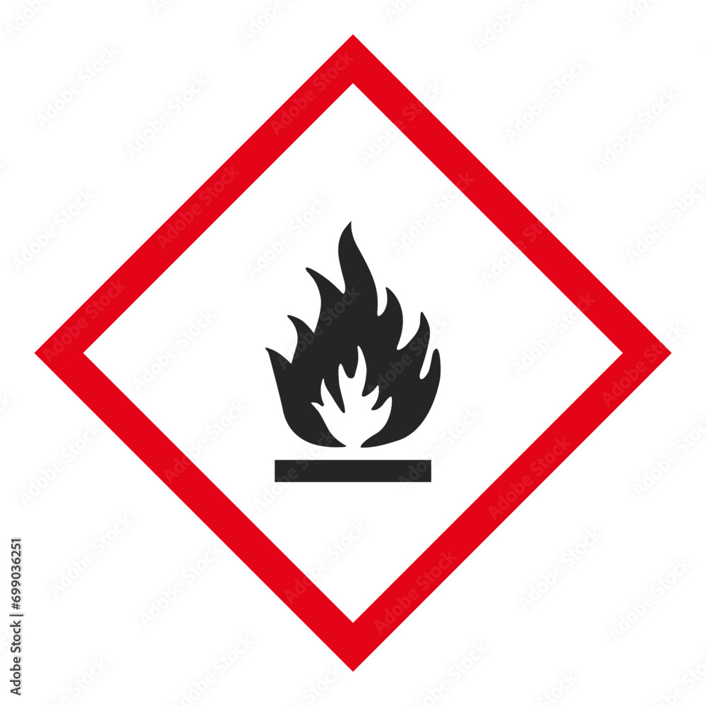 Flammable Sign. GHS label. Flammable Sign. GHS label.