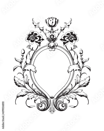 Vector wedding crest floral branch design
