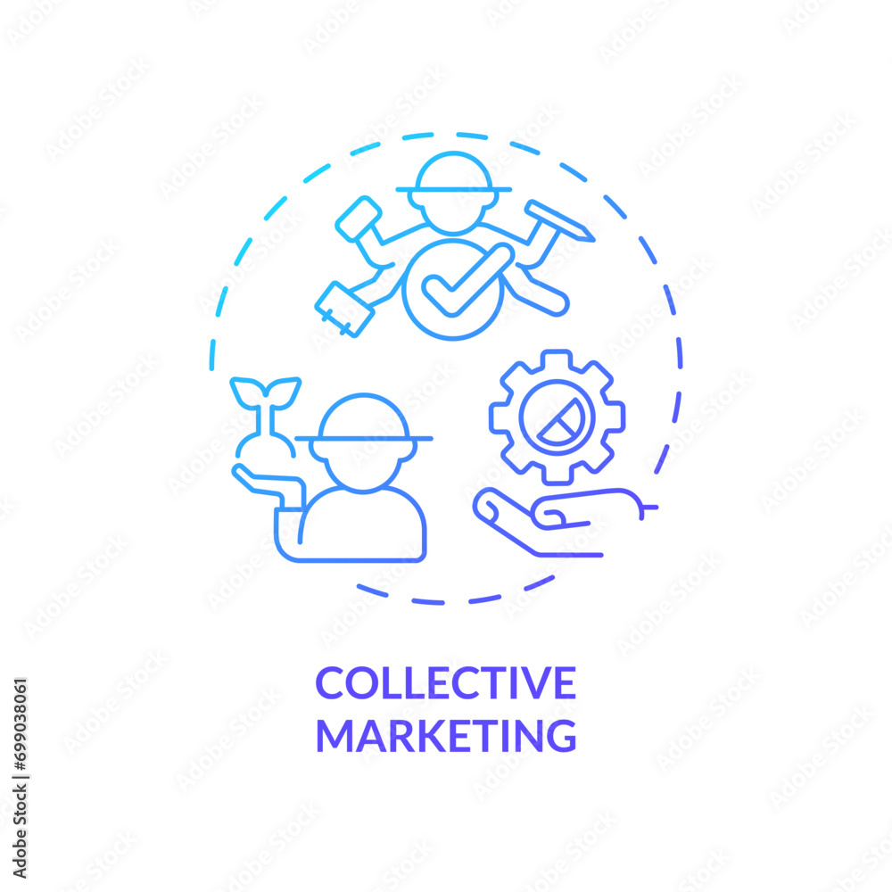 2D gradient collective marketing icon, creative isolated vector, thin line illustration representing agricultural clusters. 2D gradient collective marketing icon, creative isolated vector, thin line illustration representing agricultural clusters.
