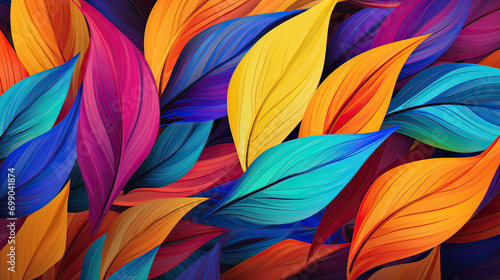 Wallpaper Mural A contemporary and vibrant leaf abstract background, with overlapping elements and vivid colors, adding a touch of energy and freshness Ai Generative Torontodigital.ca