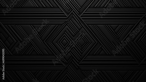 Embossed black background, ethnic indian black background design. Geometric abstract pattern photo