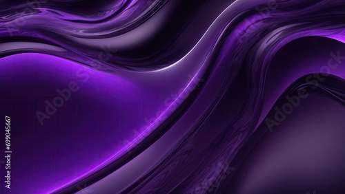 Purple and black colors 3d rendering of abstract wavy liquid background