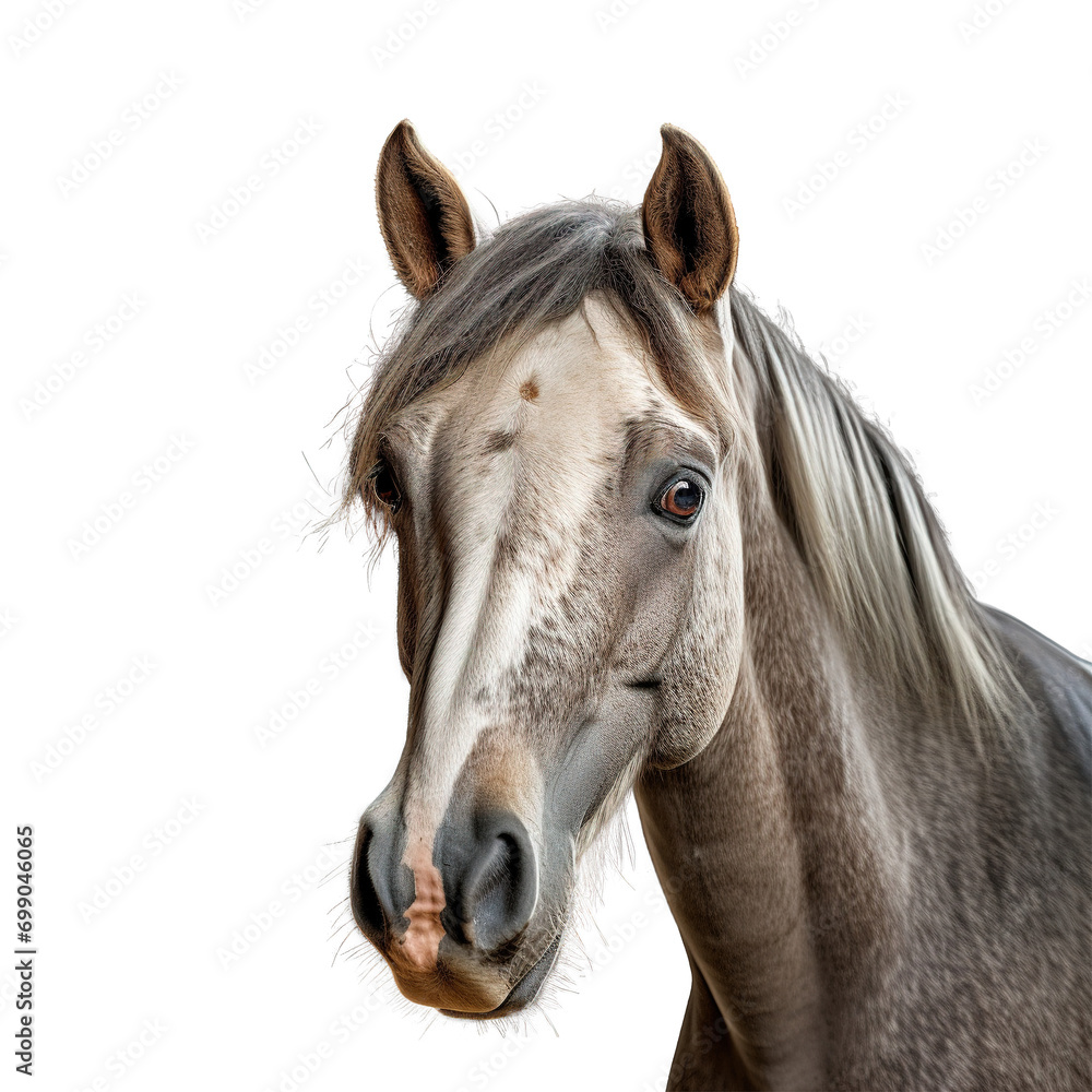 Obraz premium white brown horse isolated.