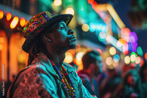 Traveler Experiences The Vibrant Culture Of New Orleans During Mardi Gras, Usa photo