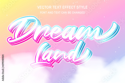 dreamland colorful fantasy sparkling typography editable text effect style template background design