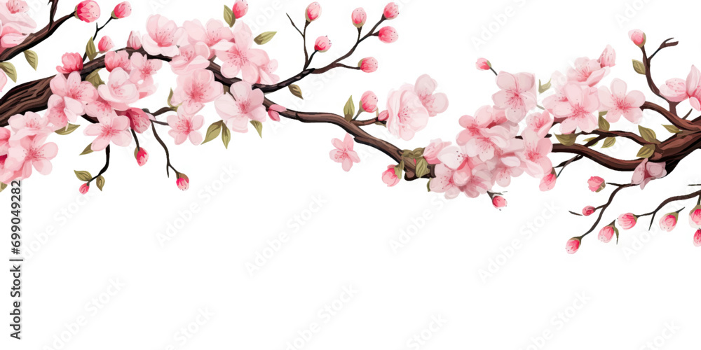 Ink painting cherry blossom in white background Ink painting cherry blossom in white background