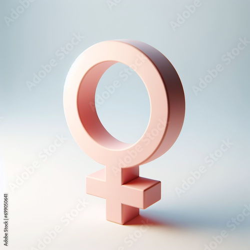 3D Female gender symbol. AI generated