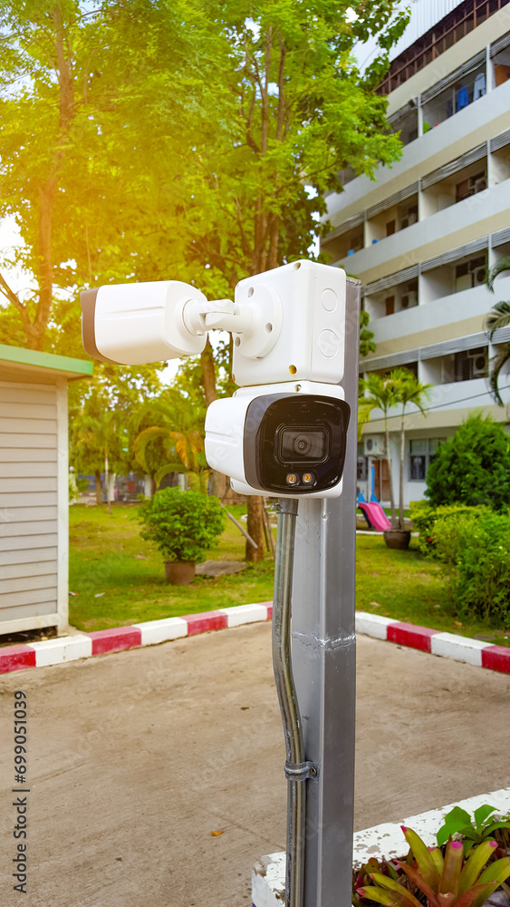 Surveillance camera installed at habitual residence - obrazy, fototapety, plakaty 