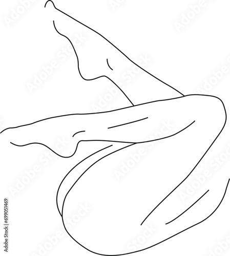 Female legs abstract modern one line art. Woman beauty concept. - Vector illustration.
