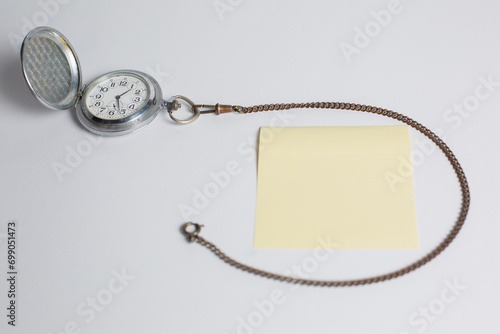 Vintage pocket watch on white background