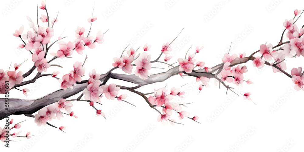 Ink painting cherry blossom in white background Ink painting cherry blossom in white background